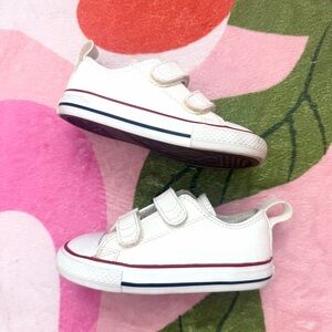 Converse Toddler White Velcro Sneakers - Classic Low-Top